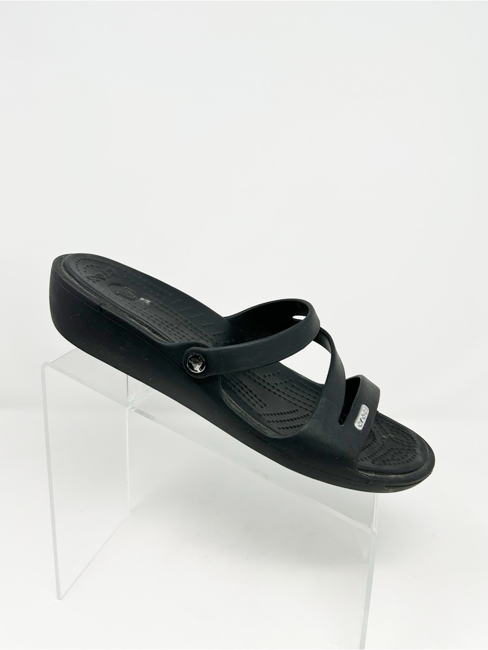 Crocs Patricia Wedge Sandals Black Slip-On Strappy Comfort Open Toe Size 10